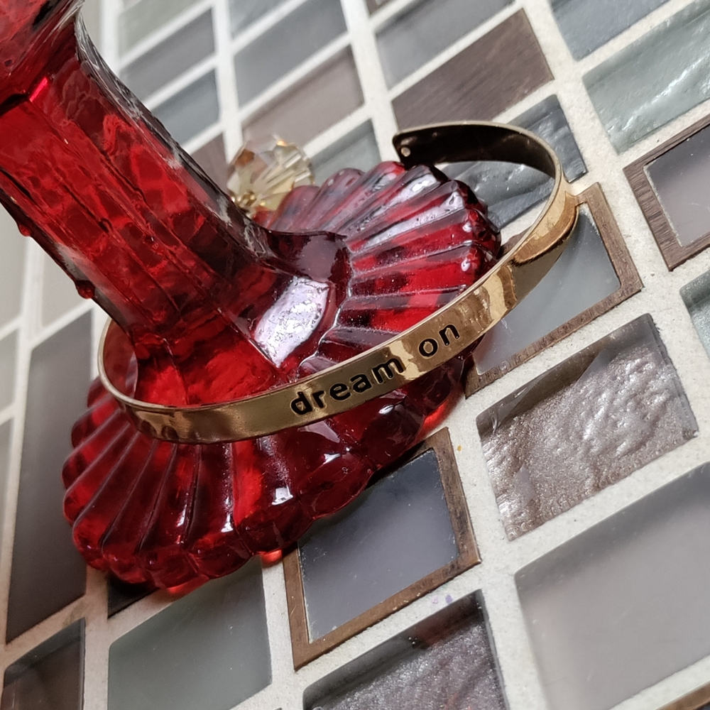 Vintage "Dream On" cuff bracelet